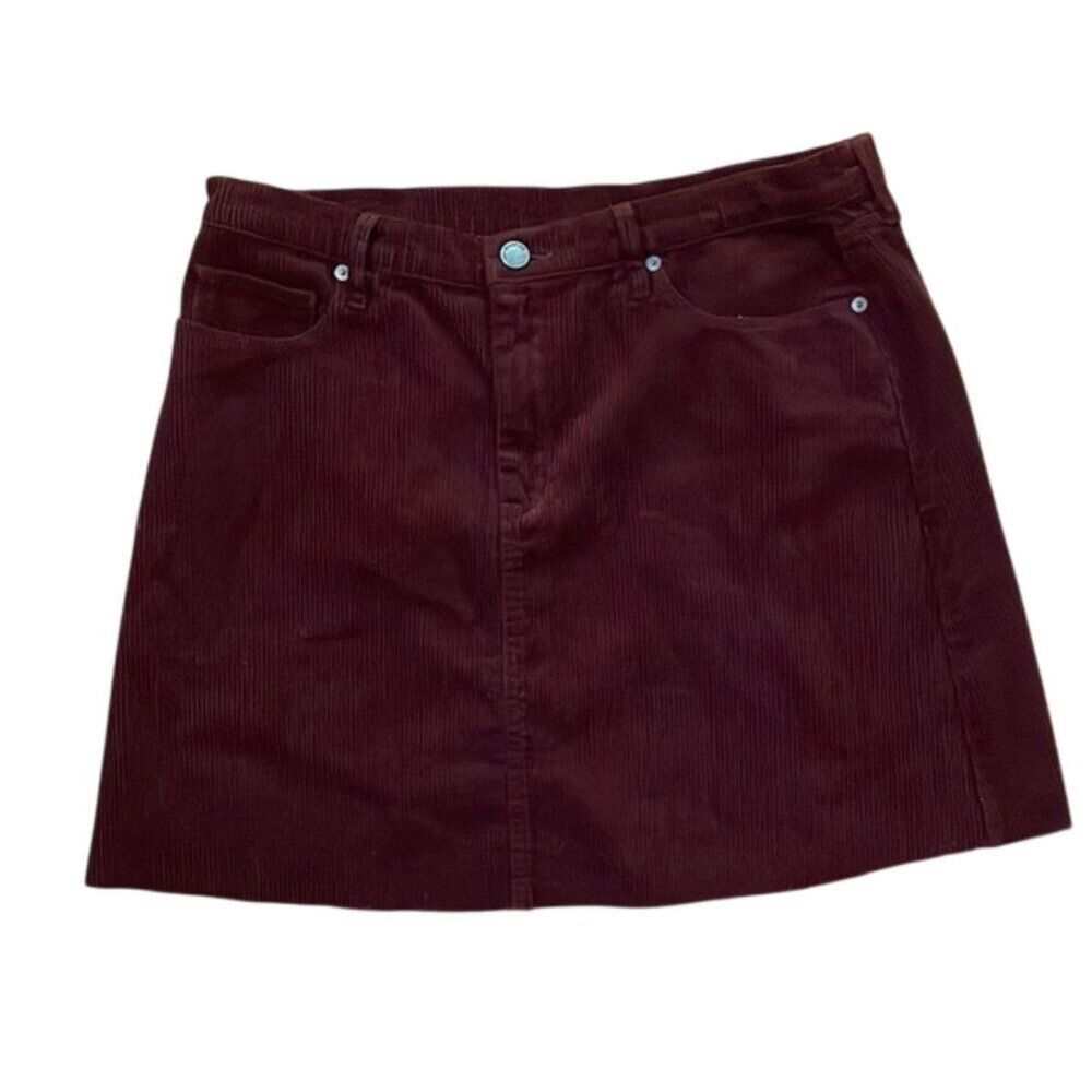 BLANKNYC Burgundy Red Atlas Jane Corduroy Mini Skirt Womens Size 30 Raw Hem